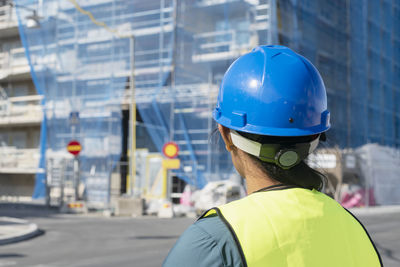 Woman at construction site