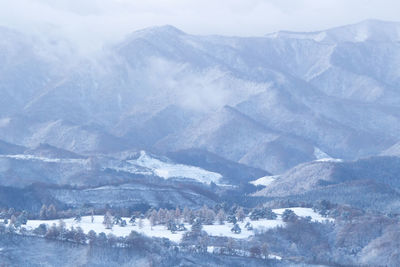 Aerial view of mountains against sky