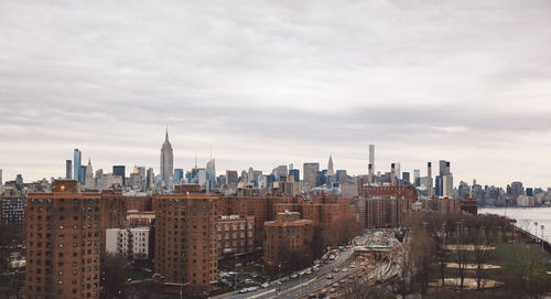 High angle view of city