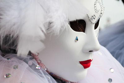 Close-up of person wearing mask