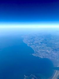 Aerial view of sea against sky