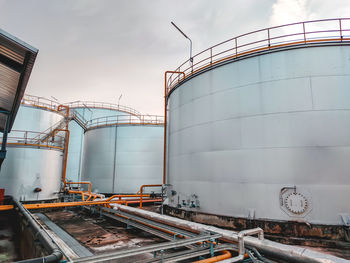 View of factory. oil storage tank