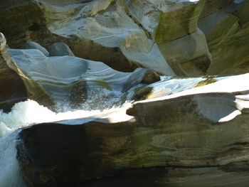 Close-up of water flowing in river