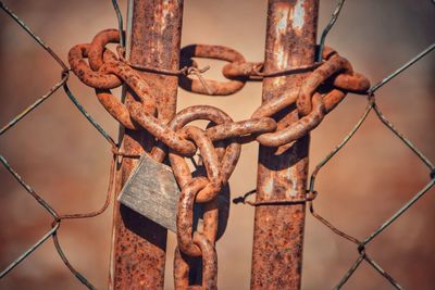 Close-up of rusty chain