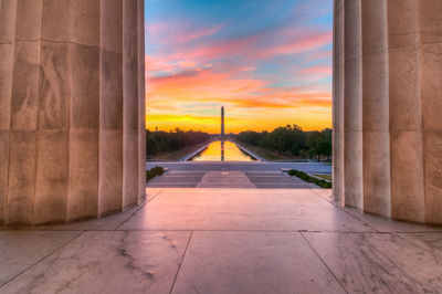 View of monument at sunset