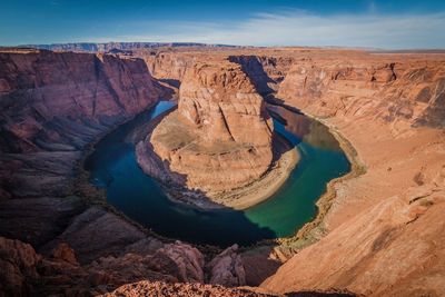 High angle view of horseshoe bend