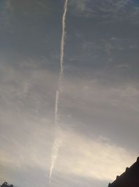 Low angle view of vapor trail in sky