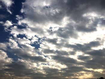 Low angle view of cloudy sky