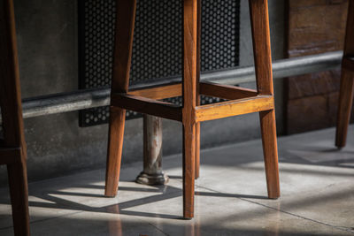 Empty chairs and table at home