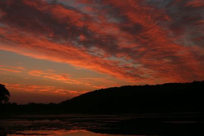 Scenic view of dramatic sky during sunset