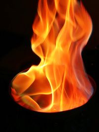 Close-up of fire against black background