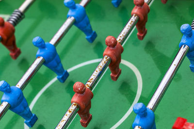 Directly above shot of foosball