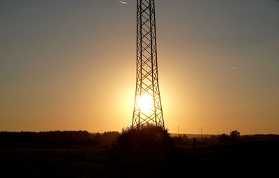 Silhouette landscape at sunset