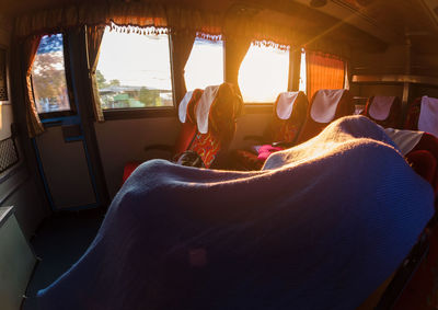 Interior of empty bus