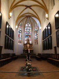 Interior of illuminated building