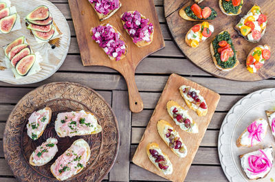 Directly above shot of food on table