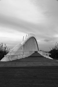 View of bridge against cloudy sky