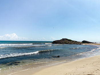 Scenic view of beach against sky