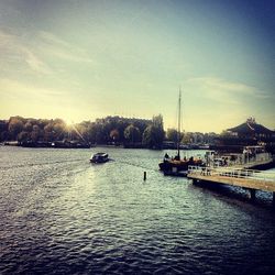 Boats in river