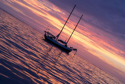 Scenic view of sea at sunset