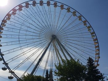 Low angle view of ferris wheel against sky