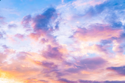 Low angle view of dramatic sky during sunset