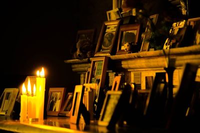 Illuminated temple at night