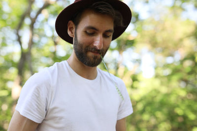 Portrait of young man smiling