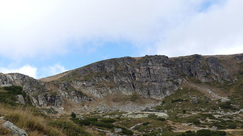 Low angle view of mountain against sky