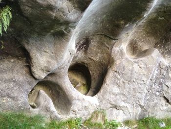 Close-up of rock formation in cave