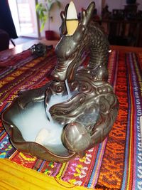 Close-up of statue in temple