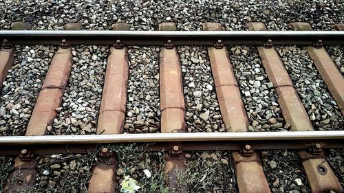 High angle view of railroad track