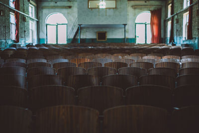 Empty seats in auditorium