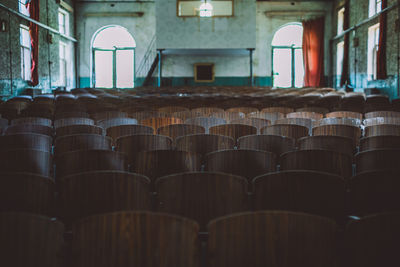 Empty seats in building