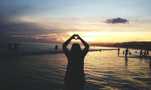 Scenic view of sea at sunset