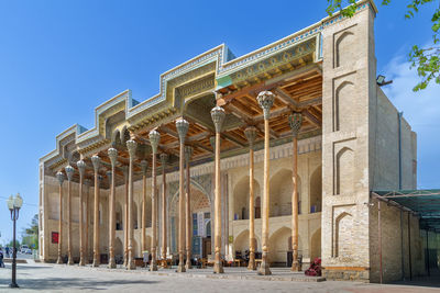 Low angle view of historic building against clear sky