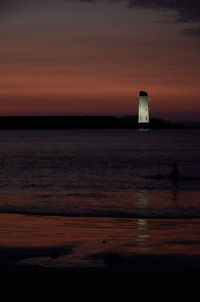 Scenic view of sea at sunset