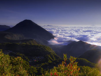 Scenic view of mountains against sky