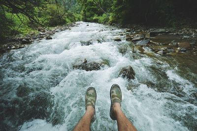 Stream flowing through rocks