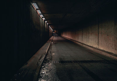 View of empty subway tunnel