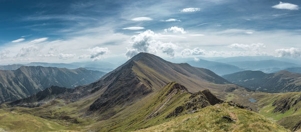 Panoramic view of mountains against sky