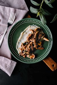 Close-up of meal served in plate