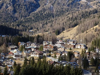 High angle view of townscape and buildings