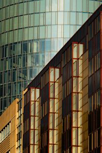 Low angle view of modern buildings in city 