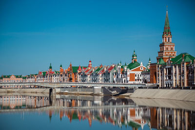 Reflection of buildings in water