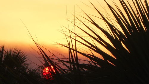 Close-up of the sun against sky during sunset