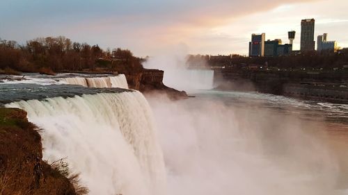 View of waterfall against the sky