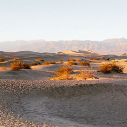 Scenic view of mountains against clear sky