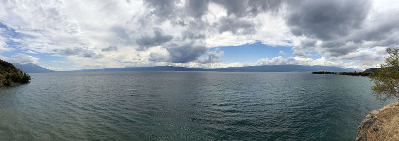Panorama view of lake ohrid and clouds