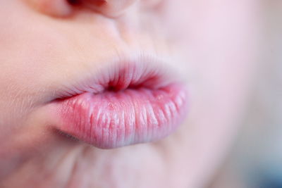 Close-up of girl lip